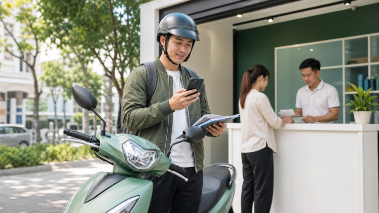 Cách đăng ký làm tài xế xe máy điện VinFast Xanh SM Bike
