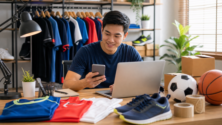 Hướng dẫn mở shop kinh doanh đồ thể thao minh họa