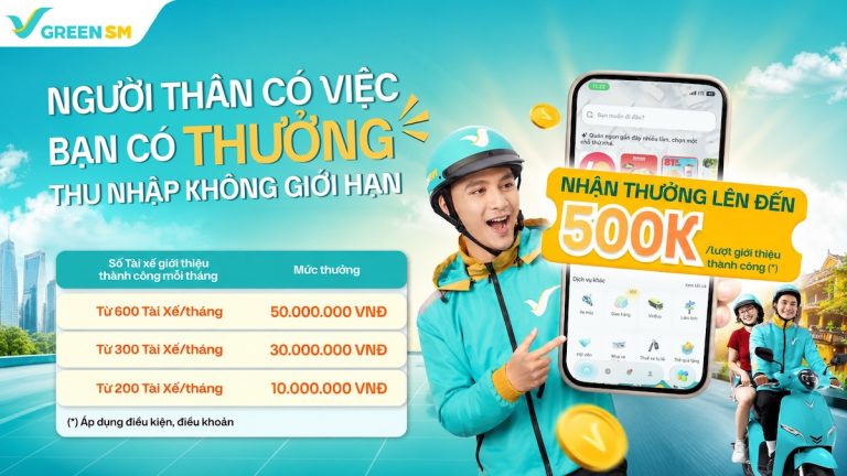 Người Thân Có Việc Bạn Có Thưởng: Cách Tăng Thu Nhập Từ Giới Thiệu Tài Xế Green SM