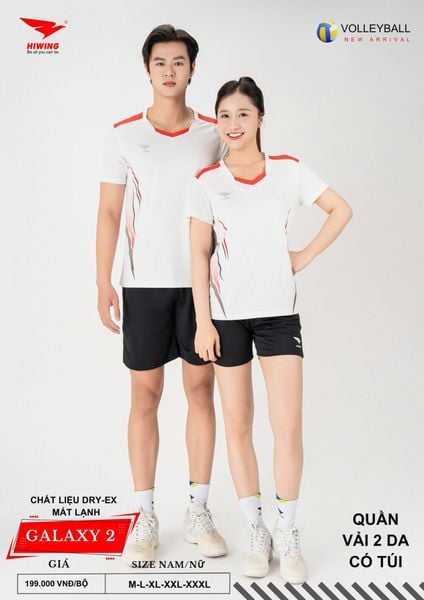Review áo bóng chuyền Hiwing Galaxy 2 màu trắng: tối giản, sạch mắt và hợp đội hình đồng bộ