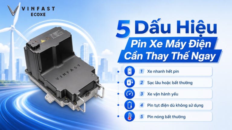 5 dấu hiệu pin xe máy điện cần thay thế ngay để tránh hỏng xe giữa đường