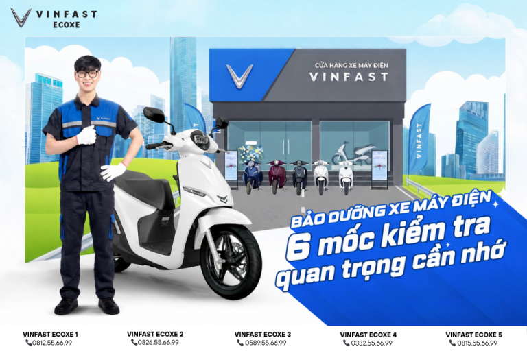 Bảo dưỡng xe máy điện: 6 mốc kiểm tra quan trọng người dùng cần nhớ