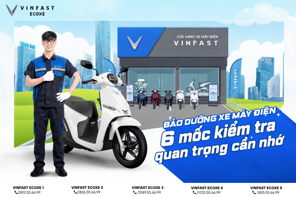 Bảo dưỡng xe máy điện: 6 mốc kiểm tra quan trọng người dùng cần nhớ