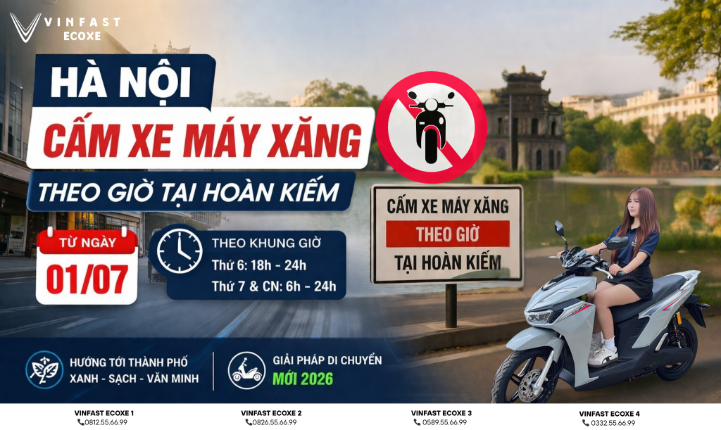 Hà Nội hạn chế xe máy xăng theo giờ tại Hoàn Kiếm: giải pháp di chuyển mới